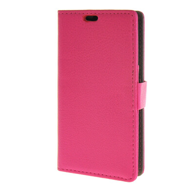 

MOONCASE Litch Skin Leather Card Slot Wallet Bracket Back чехол для Sony Xperia E4g Hotpink