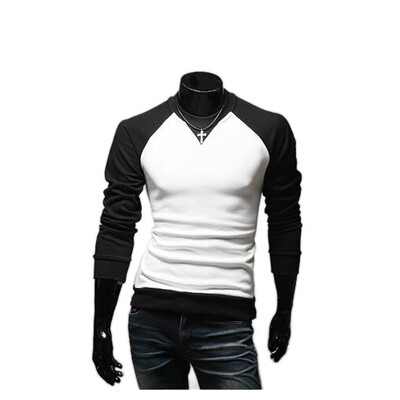 

Zogaa New Korean Mens T-shirt Raglan Sleeve Matching Color Slim