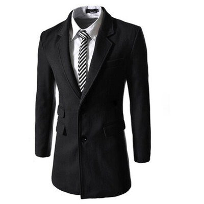 

Zogaa Autumn And Winter New Mens Wool Coat Single-breasted Long