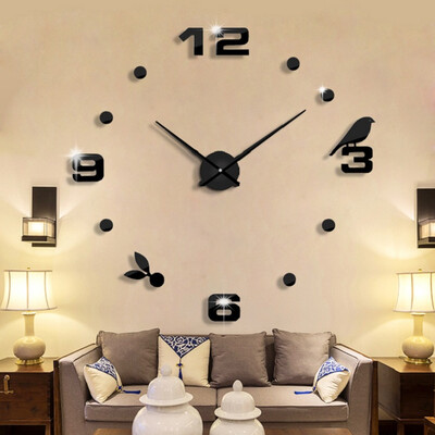 

Wall ClockModern Frameless DIY Wall Clock Large 3D Wall Watch Non Ticking for Living Room Bedroom Kitchen
