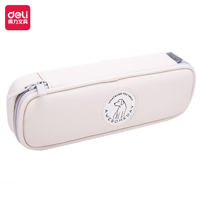 

Deli deli dirt-resistant waterproof pencil case student stationery box large-capacity multi-function pencil bag ivory 66796