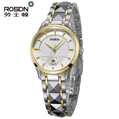 

luxury brand ROSDN lovers watches Women Wrist Watch Men couple Quartz Watch Stainless steel waterproof clock relogio masculino