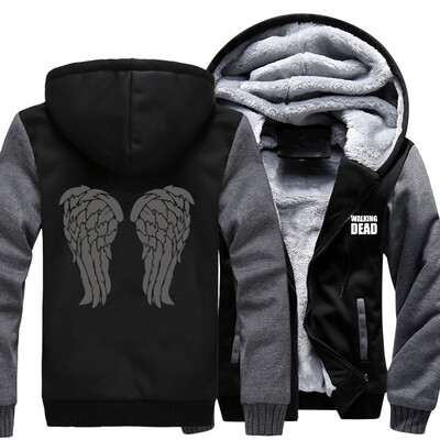 

2018 New USA size Three raven wings Game of Thrones Direwolf Ghost House of Stark Winter is Coming Jacket Sweatshirts Thicken Hood