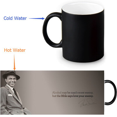 

Frank Sinatra 350ml/12oz Heat Reveal Mug Color Change Coffee Cup Sensitive Morphing Mugs Magic Mug Milk Tea Cups