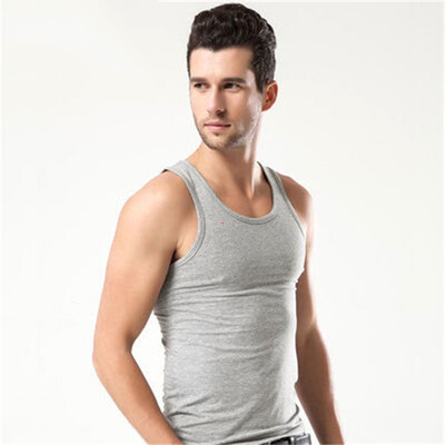

Mens vest solid color monotonous youth casual sports bottoming shirt trend personality shoulder width vest cool