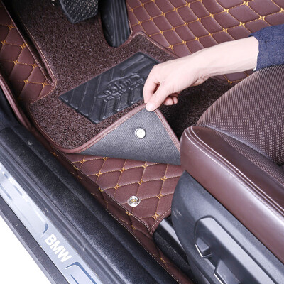 

Xinjian Xinjian all surrounded by double-layer wire ring car mat Toyota Highlander to dazzle Vios Prado Wuling Hongguang H6 coffee color Hang embroidery coffee color wire ring