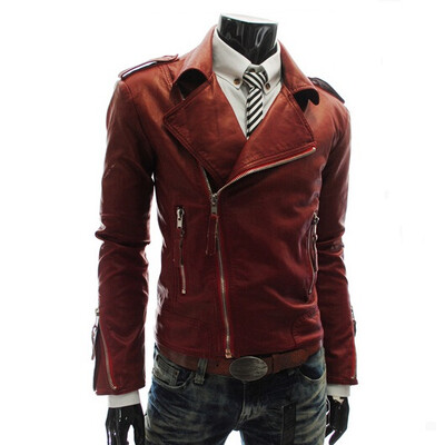 

Zogaa New Men's Leather Clothing Slim Lapel