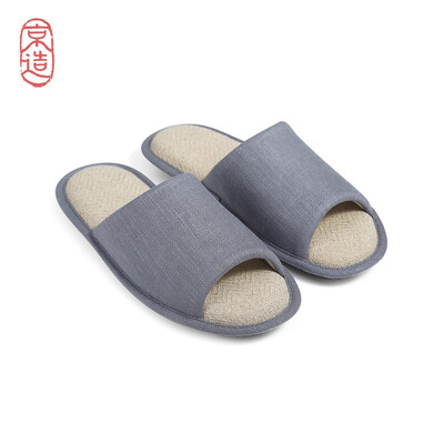 

Beijing made home waterproof non-slip cotton&linen slippers thick soft bottom flashing slippers womens pink 36-37 yards