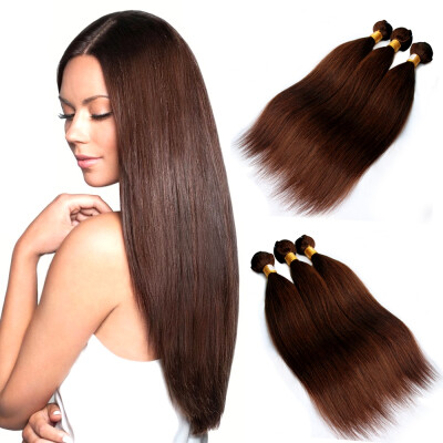 

Nami Hair 3 Bundles Light Brown 4 Color Brazilian Human Straight Hair Extensions12"-26" No Shedding No Tangle Free Shipping