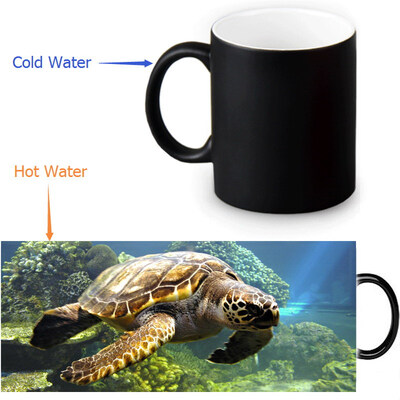 

Sea Turtle 350ml12oz Heat Reveal Mug Color Change Coffee Cup Sensitive Morphing Mugs Magic Mug Milk Tea Cups