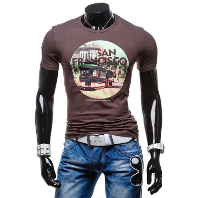 

Zogaa New Men's T-shirt Short Sleeve Printing Slim Fashion