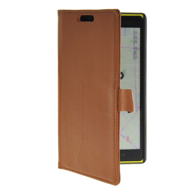 

MOONCASE Slim Leather Flip Wallet Card Pouch with Kickstand Shell Back ЧЕХОЛ ДЛЯ Nokia Lumia 1520 Brown