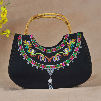 

Brand Chinese style embroidered bags floral national canvas ethnic embroidery tote bag women bag tote bag designers tote handbag