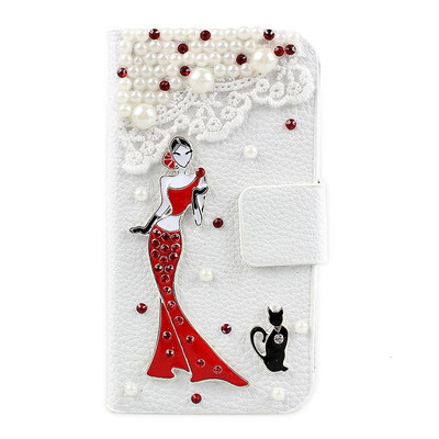 

Luxury Holder Wallet Leather Flip Case Cover For iPhone 5 5S For choose beauty in red