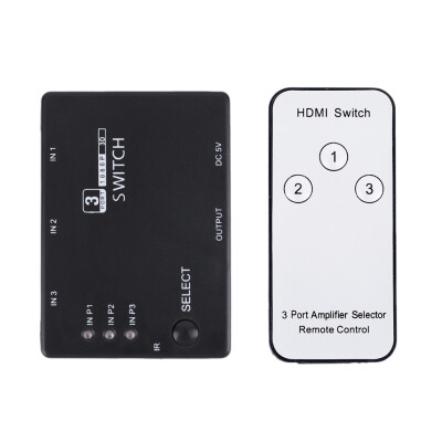 

3 Port 1080P Video HDMI Switch Switcher Splitter IR Remote For HDTV PS3 DVD