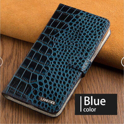 

Genuine Leather flip Case For Samsung S6 S7 S8 Plus Note 8 Crocodile Flat Texture Leather buckle phone cover