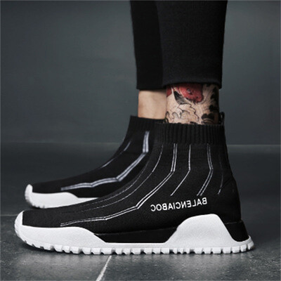 

2018 Spring New Sports Shoes High Mens Casual Running Shoes Socks Shoes