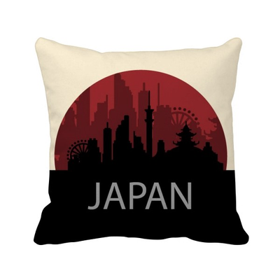 

Architecture Landmark Silhouette Japan Square Throw Pillow Insert Cushion Cover Home Sofa Decor Gift