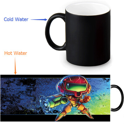 

Metroid 350ml12oz Heat Reveal Mug Color Change Coffee Cup Sensitive Morphing Mugs Magic Mug Milk Tea Cups