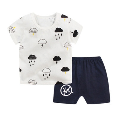 

2018 children Autumn Pajamas clothing Set Boys & girls Cartoon Sleepwear Suit Set kids 2-piece baby clothes
