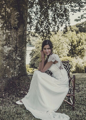 

Vintage V шеи Boho шифон кружева пляж свадебные платья 2017 с коротким рукавом элегантные свадебные платья