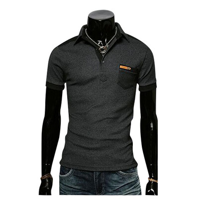 

Zogaa New Men's Polo Shirt Fashion Contrast Color Slim
