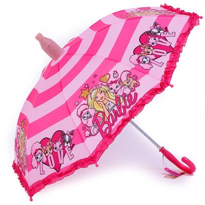 

Barbie Childrens Umbrella Girl Student Reinforced Waterproof Umbrella with Umbrella Set B-021