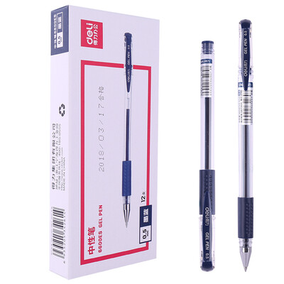 

Deli deli 6600ES ink blue 05mm classic office neutral pen bullet pen pen 12 box