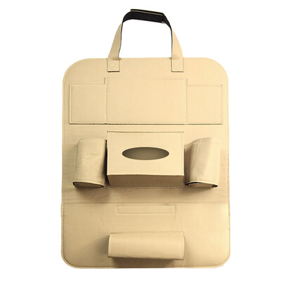 

40000 km car storage bag car seat back hanging bag car storage bag storage bag car interior accessories seat cover cover anti-kick pad beige SWY1001