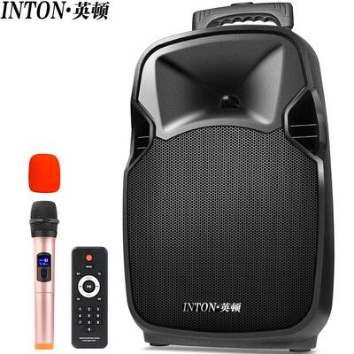 

British Inton T3 8 inch square dance lever speaker Bluetooth outdoor portable audio high power subwoofer with wireless microphone microphone