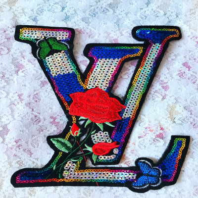 

trim letter log patches multicolored embroidery lace applique DIY accessory