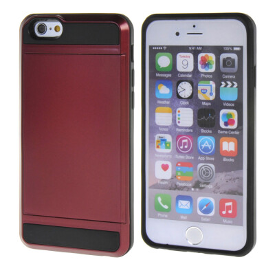 

MOONCASE Case for iPhone 6 / 6S (4.7") Soft Silicone Gel TPU Skin With Card Holder Protective Case Cover Red