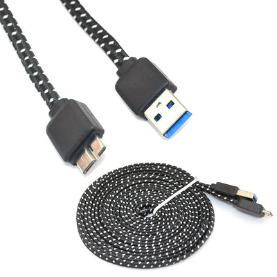 

10ft плоской лапши от продления micro - USB 3.0 длинные ткань вязать зарядного устройства Samsung Galaxy Note 3 S5 кабеля