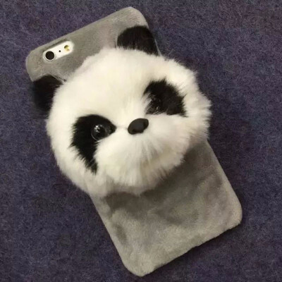 

2016 Fashion Cute Animal Panda Cat Plush Toys New Cell Phone Case For iphone 6 47 i6 plus 55Hard Capa Phone Bag Hot Sale