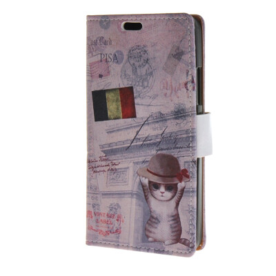 

MOONCASE Postcard Postmark Design Leather Wallet Flip Card Slot Bracket Back Case Cover for Microsoft Lumia 640 A10