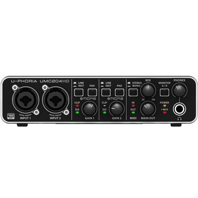 

Behringer UMC204HD external sound card professional 2 x 4 audio interface USB interface&MIDI interface professional recording home audio&video entertainment