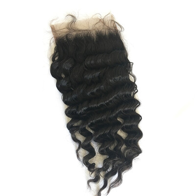 

Osolovely Hair Brazilain Human Hair Deep Wave Lace Closure Bleached Knots 6x6 Lace Closure