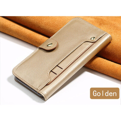 

Luxury Genuine Leather flip Case For iPhone X 6 7 8 Plus Litchi Texture Card slot phone cover