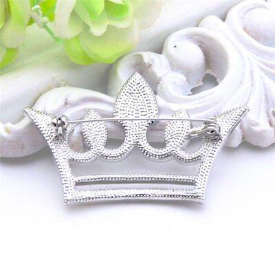 

NEW Королевский симулятор ювелирных изделий Crown Brooch Pin Up для женщин Кристаллические броши Броши Полые штыри отворотом Rhine