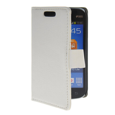 

MOONCASE Slim Leather Flip Card Pouch with Kickstand Shell Back ЧЕХОЛ ДЛЯ Samsung Galaxy Trend Lite S7390 S7392 White