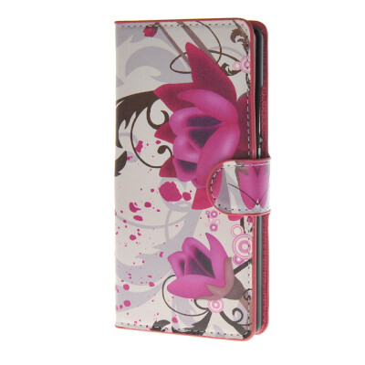 

MOONCASE Flower style Leather Side Flip Wallet Card Slot Stand Pouch ЧЕХОЛ ДЛЯ Huawei Ascend P8