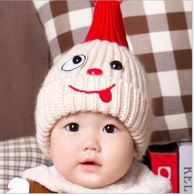 

Buebos Ninos 2015 New Children's Hat Korean Little Naughty Face Super Cute Kids Baby Wool Knitted Hat