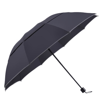 

Midea MAYDU night safety reflective umbrella 11 m 10 bone double windproof mens folding umbrella M3510 gray side