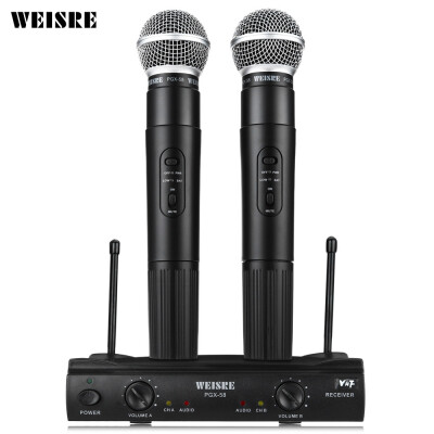 

WEISRE PGX58 VHF Dual Wireless Microphone с приемником для караоке