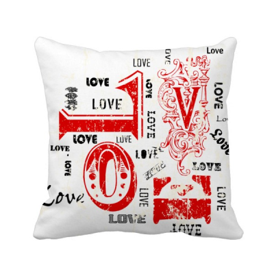 

Valentines Day Red Black Love Square Throw Pillow Insert Cushion Cover Home Sofa Decor Gift