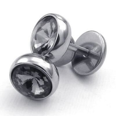 

Hpolw Mens Cubic Zirconia Stainless Steel Stud Earrings Gray Silver