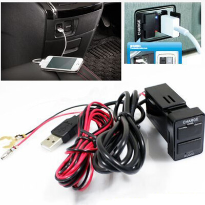 

Dual USB Charger Audio Port Interface for ToyotaScion Cars Switch Hole