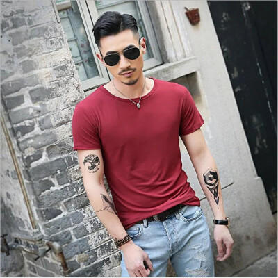 

Men Summer Round Neck Slim Fit T Shirt