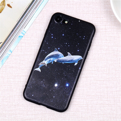 

3D рельеф пространство дельфин рыбы мягкий тонкий чехол для IPhone 5 5s se силиконовый ультра тонкий Чехлы для iPhone 6 6s 7 8 x