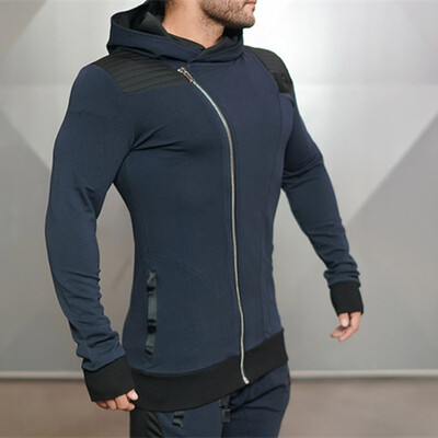 

Muscle Fitness brothers mens autumn&winter running sports sweater breathable stitching Slim coat